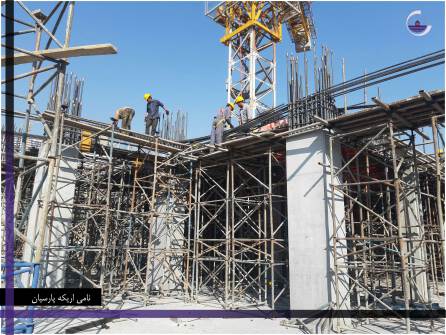 اسکلت ساختمان در حال ساخت پروژه بقیه الله ۳